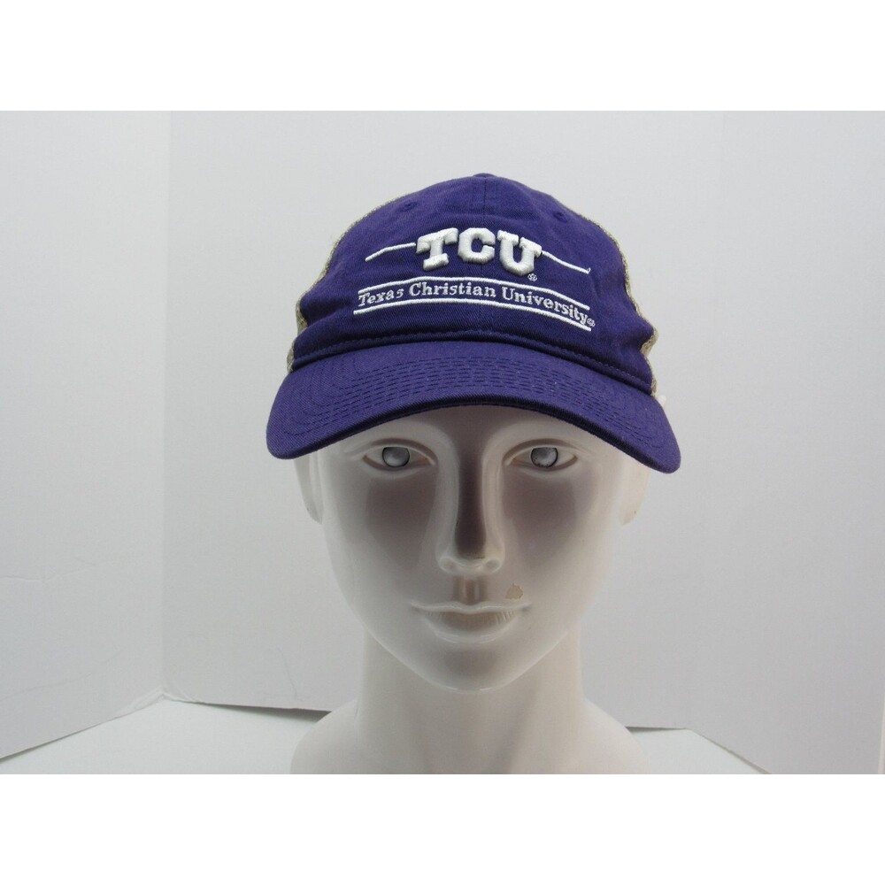 TCU Texas Christian University The Game Trucker Snapback Hat Purple Tan Mens